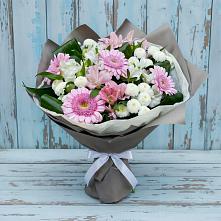 Букет цветов из:  Герберы, Альстромерии и Хризантемы в Магнитный