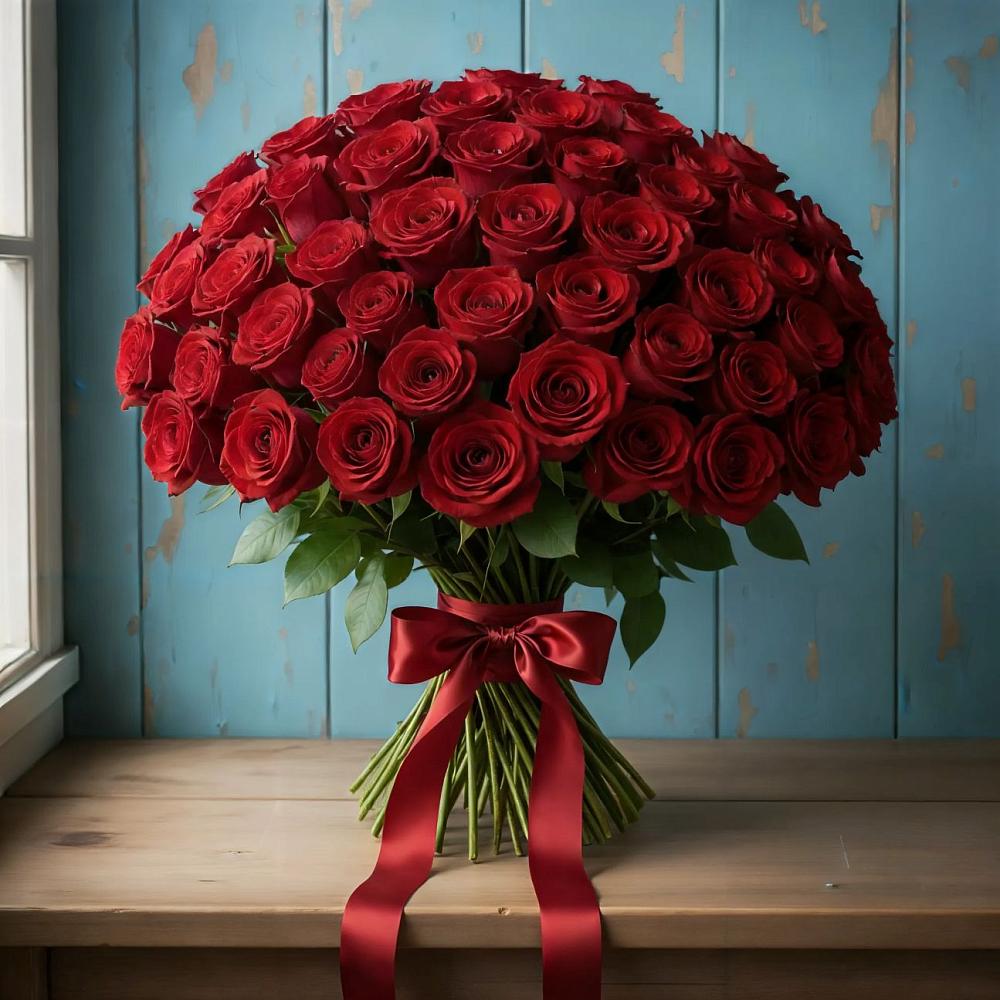 Букет Красные розы Блэк Меджик в Магнитный