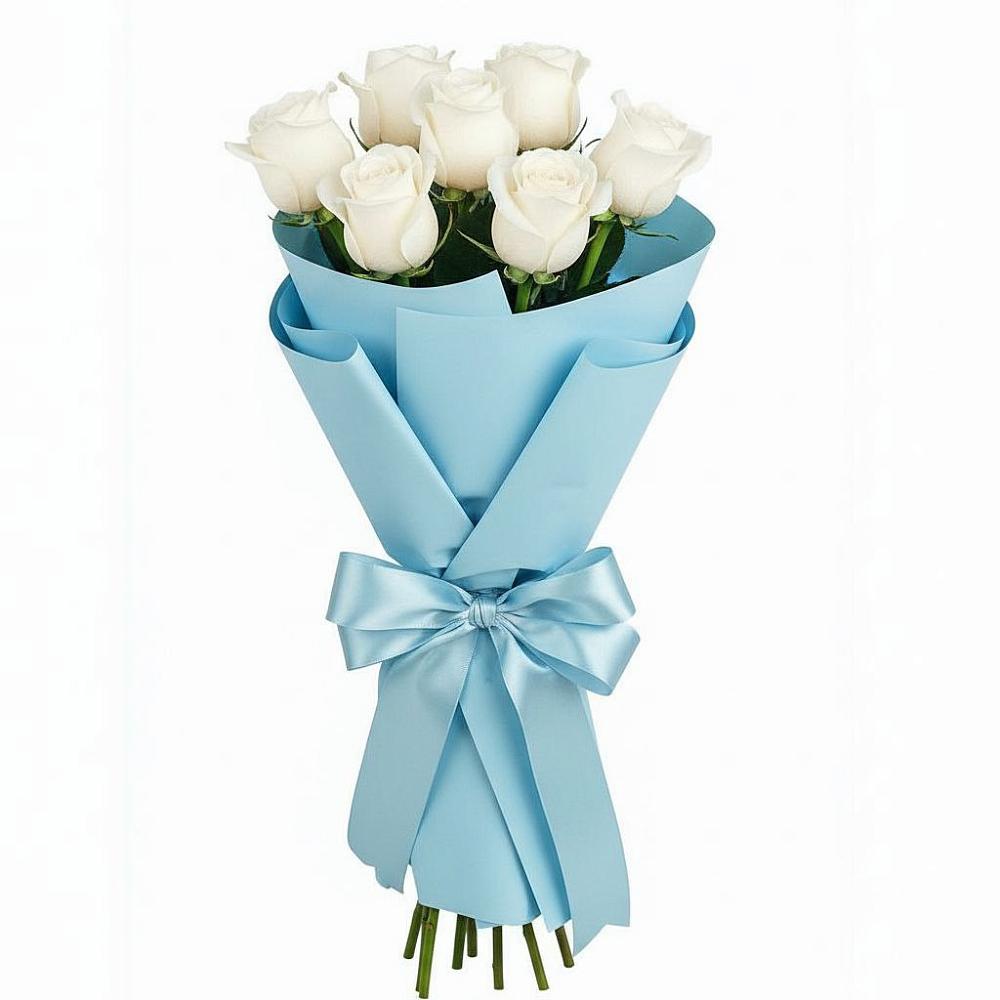Букет 7 белых роз Проуд в Магнитный