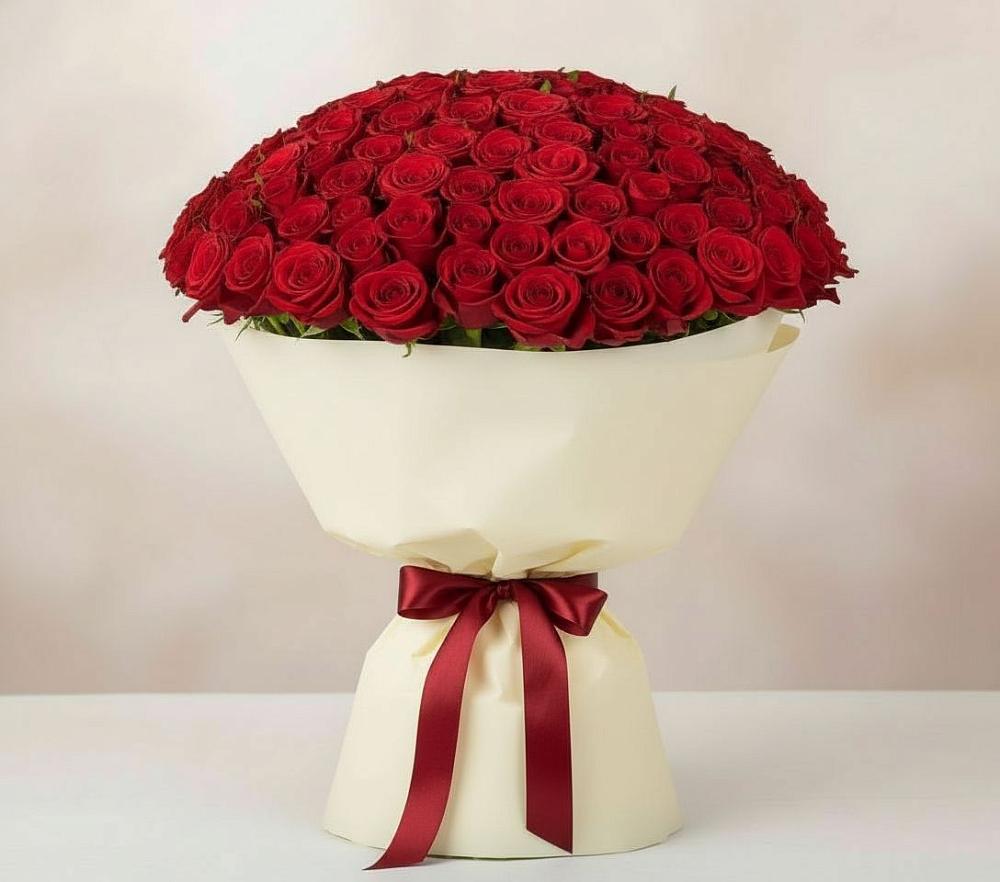 Букет 101 Красная роза Милано в Магнитный