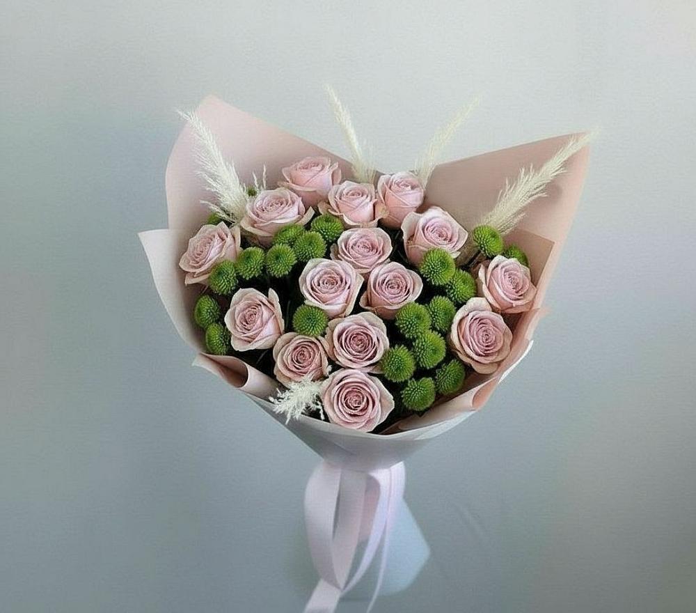 Букет цветов из: Розы и Хризантемы в Магнитный